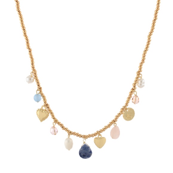 Glass & Multi Charm CCB Ball Necklace - Picture 1 of 2